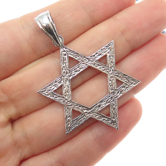 925 Sterling Silver Vintage Star of David Charm Pendant