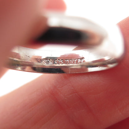 925 Sterling Silver Vintage Classic Wedding Band Ring Size 7.25