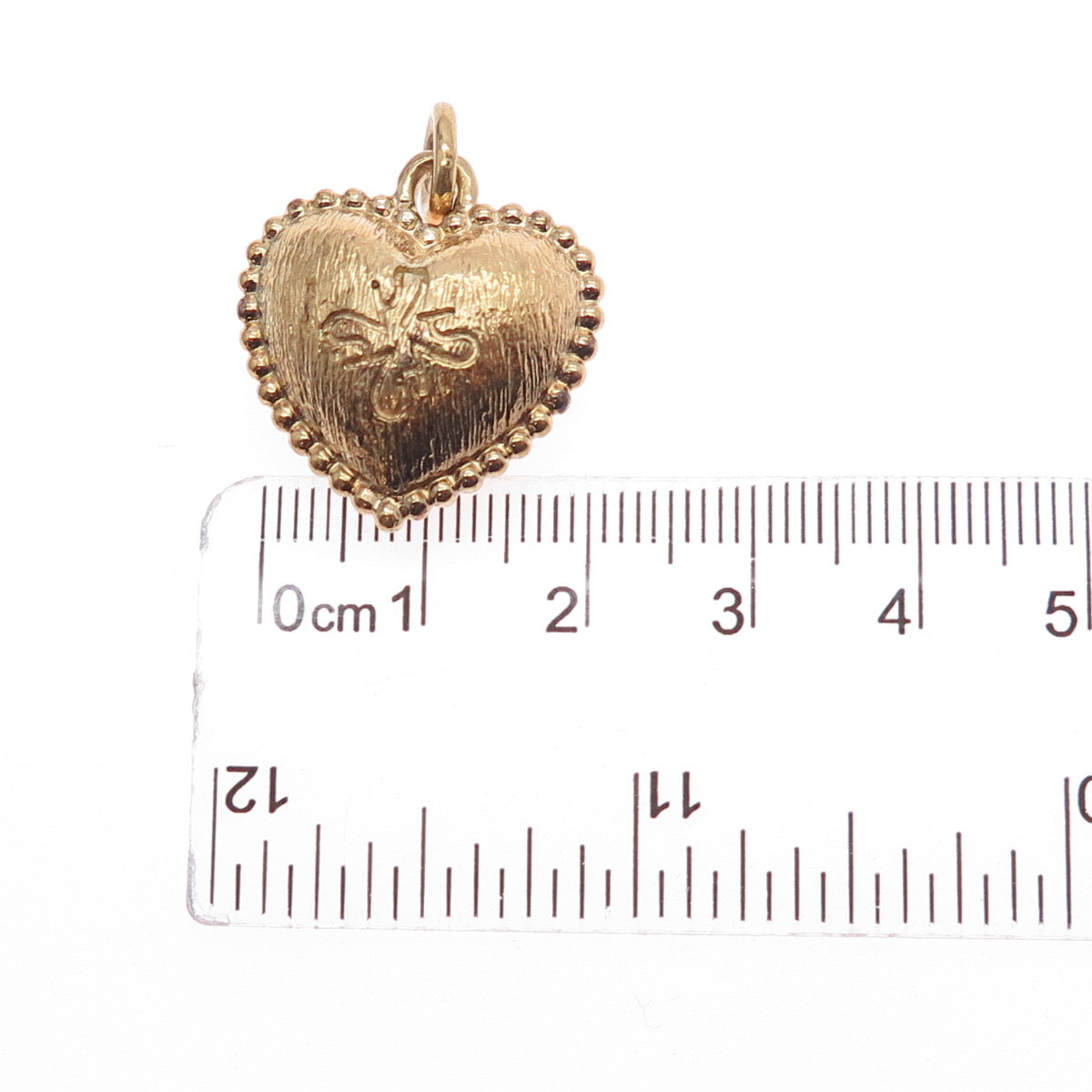 SAI 925 Sterling Silver Gold Plated Vintage Floral Cross Heart Charm Pendant