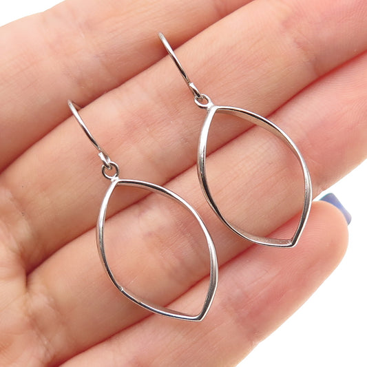 925 Sterling Silver Twisted Petal Dangle Earrings