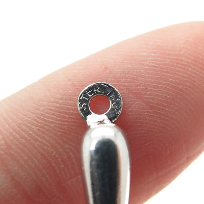 925 Sterling Silver Antique Art Deco Red & Blue Glass Baby Rattle Pendant
