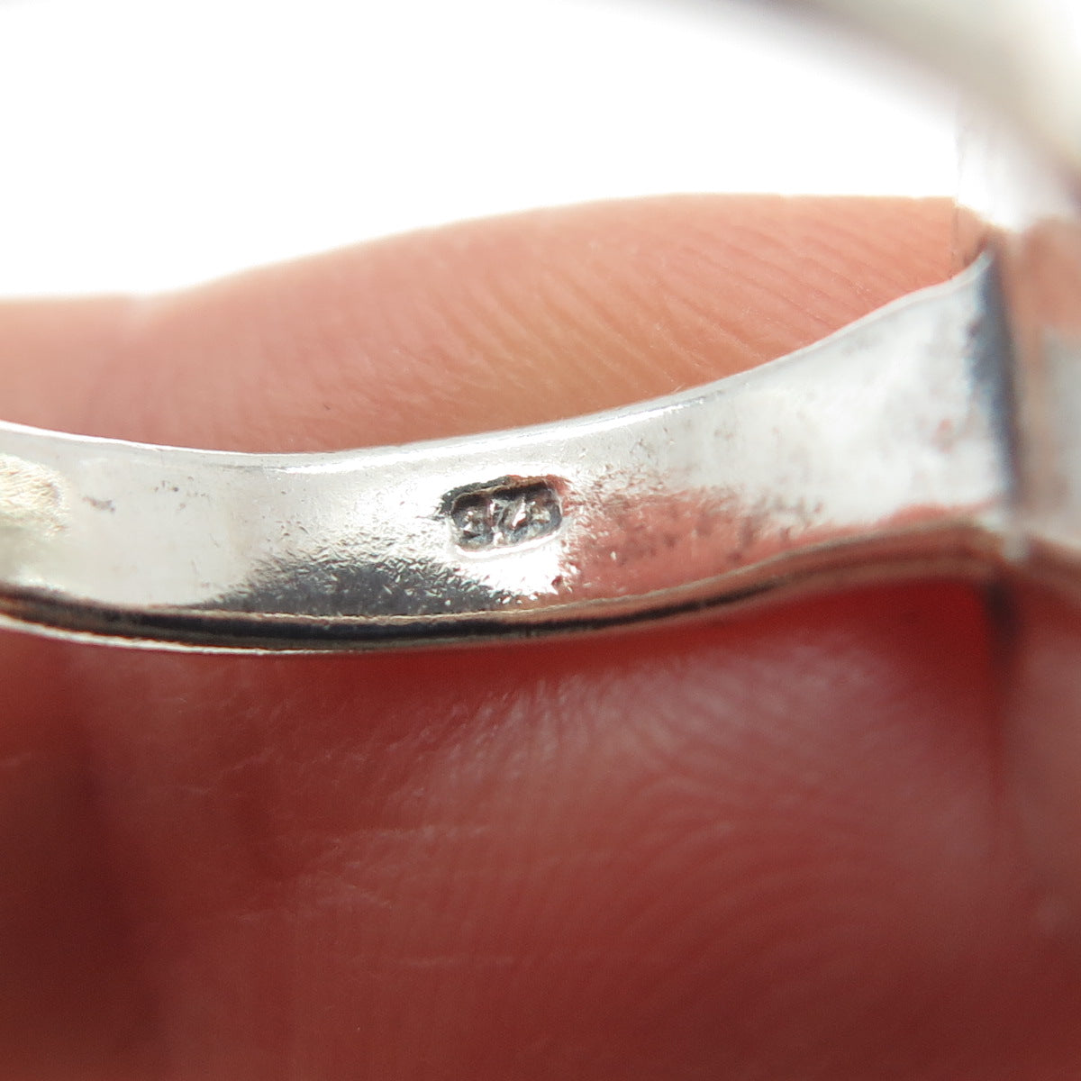 925 Sterling Silver Vintage Runic Symbol Oxidized Ring Size 7.25