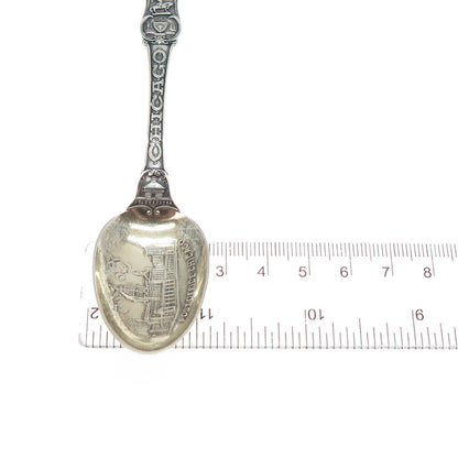 WALLACE Sterling Silver Antique Art Deco Chicago States & Cities Coffee Spoon