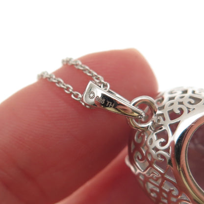 925 Sterling Silver Real Oval-Cut Blue Topaz Cable Chain Necklace 18"