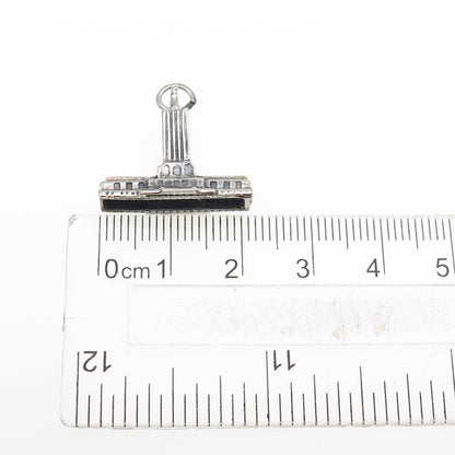 DANECRAFT 925 Sterling Silver Vintage Independence Hall Oxidized Mini 3D Pendant