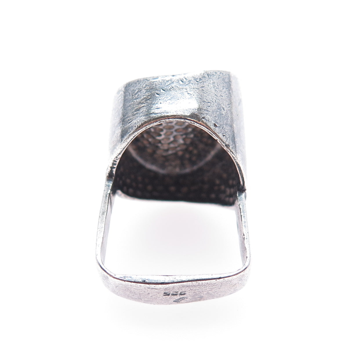925 Sterling Silver Vintage Israel Modernist Oxidized Ring Size 6.5