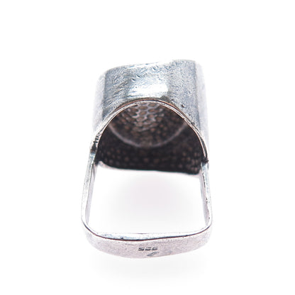 925 Sterling Silver Vintage Israel Modernist Oxidized Ring Size 6.5