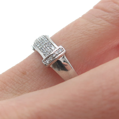 925 Sterling Silver Round-Cut C Z Sparkle Ring Size 9.25