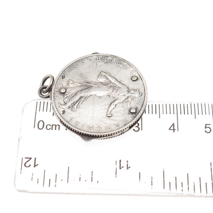 Eloi Pernet 835 Silver Antique 1918 France 2 Francs Coin Pocket Knife Pendant