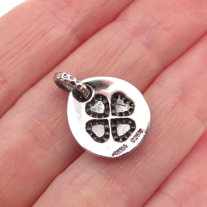 925 Sterling Silver Round-Cut C Z Clover Mini Charm Pendant