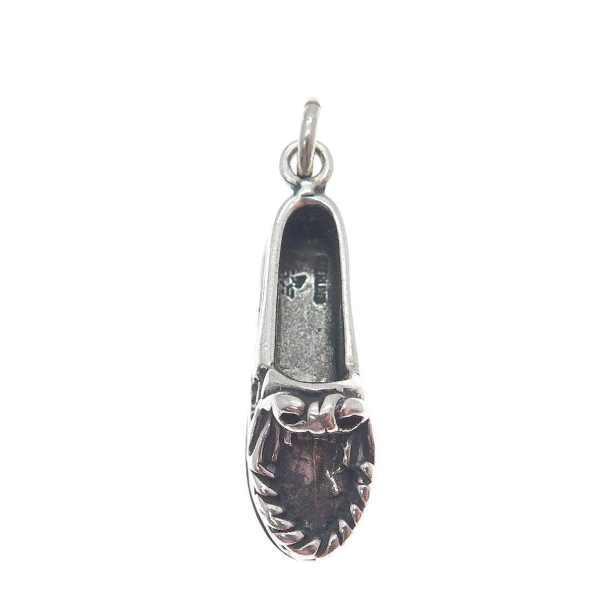SUNWEST 925 Sterling Silver Vintage Ladies Shoe Oxidized Charm Pendant