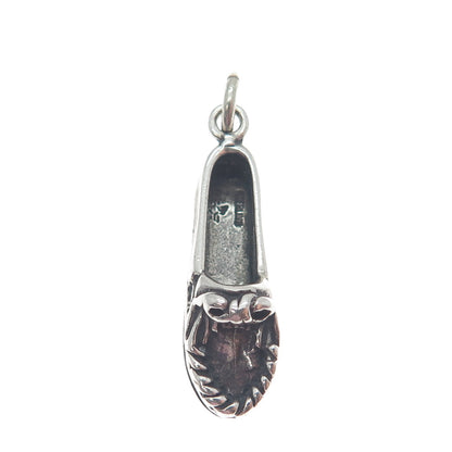 SUNWEST 925 Sterling Silver Vintage Ladies Shoe Oxidized Charm Pendant