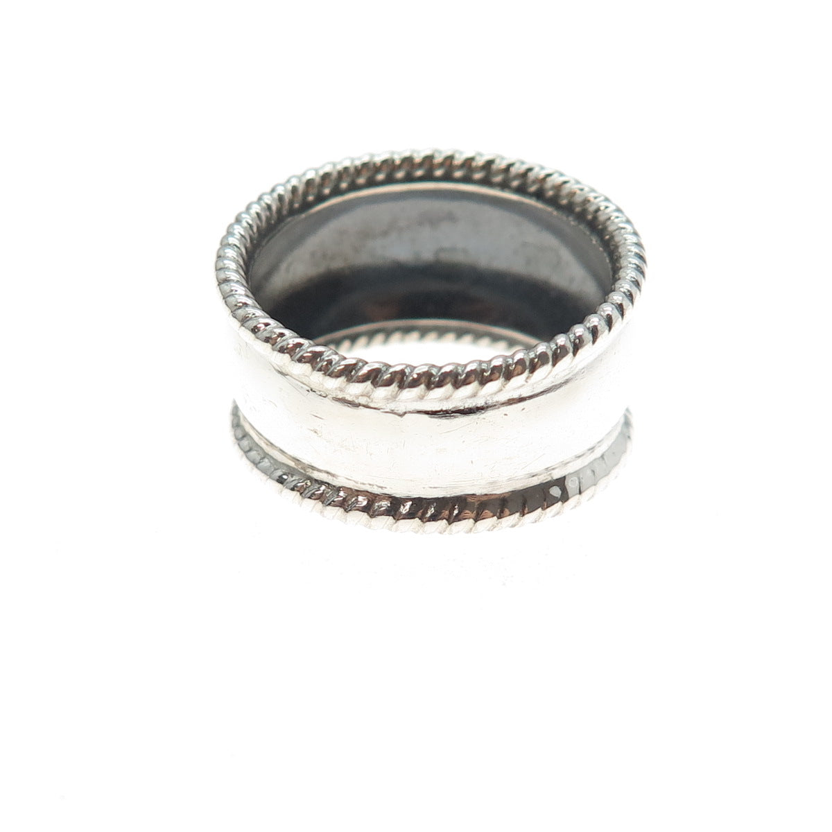 925 Sterling Silver Vintage Modernist Ring Size 8.25