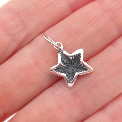 925 Sterling Silver Vintage Starfish Oxidized Mini Charm Pendant