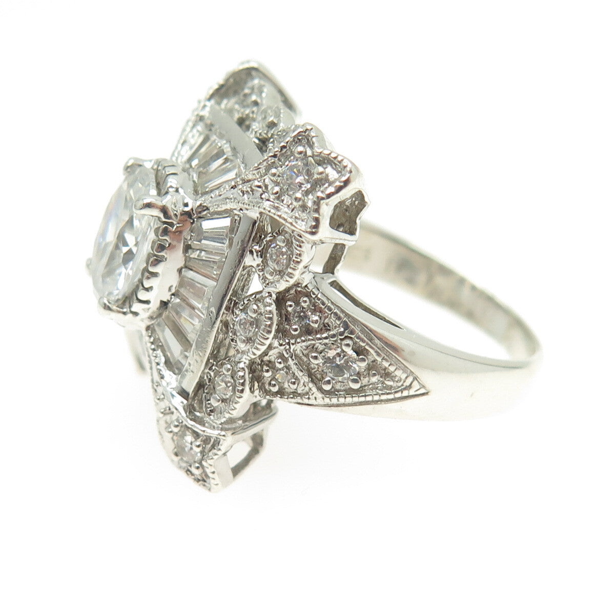 925 Sterling Silver Multi-Color C Z Ring Size 6.5