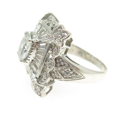 925 Sterling Silver Multi-Color C Z Ring Size 6.5