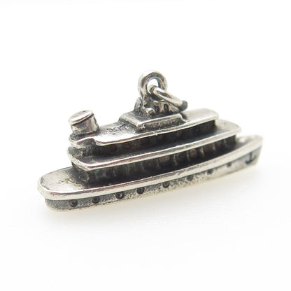 800 Silver Vintage Liner Ship 3D Charm Pendant