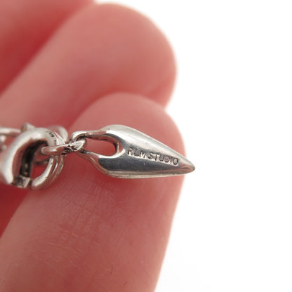Robert Lee Morris 925 Sterling Silver Vintage Oval Chain Necklace 24"
