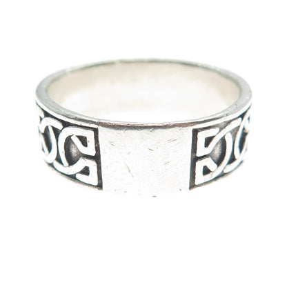 WALDECK JOHNSON 925 Sterling Silver Vintage Celtic Knot Oxidized Ring Size 11.25