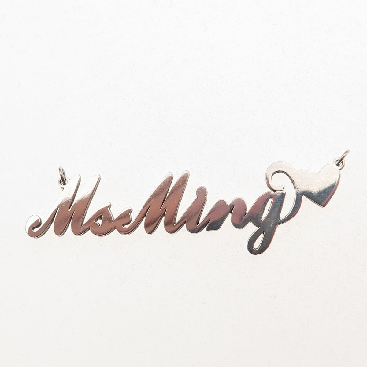 925 Sterling Silver Ms Ming Nameplate Centerpiece Charm Pendant