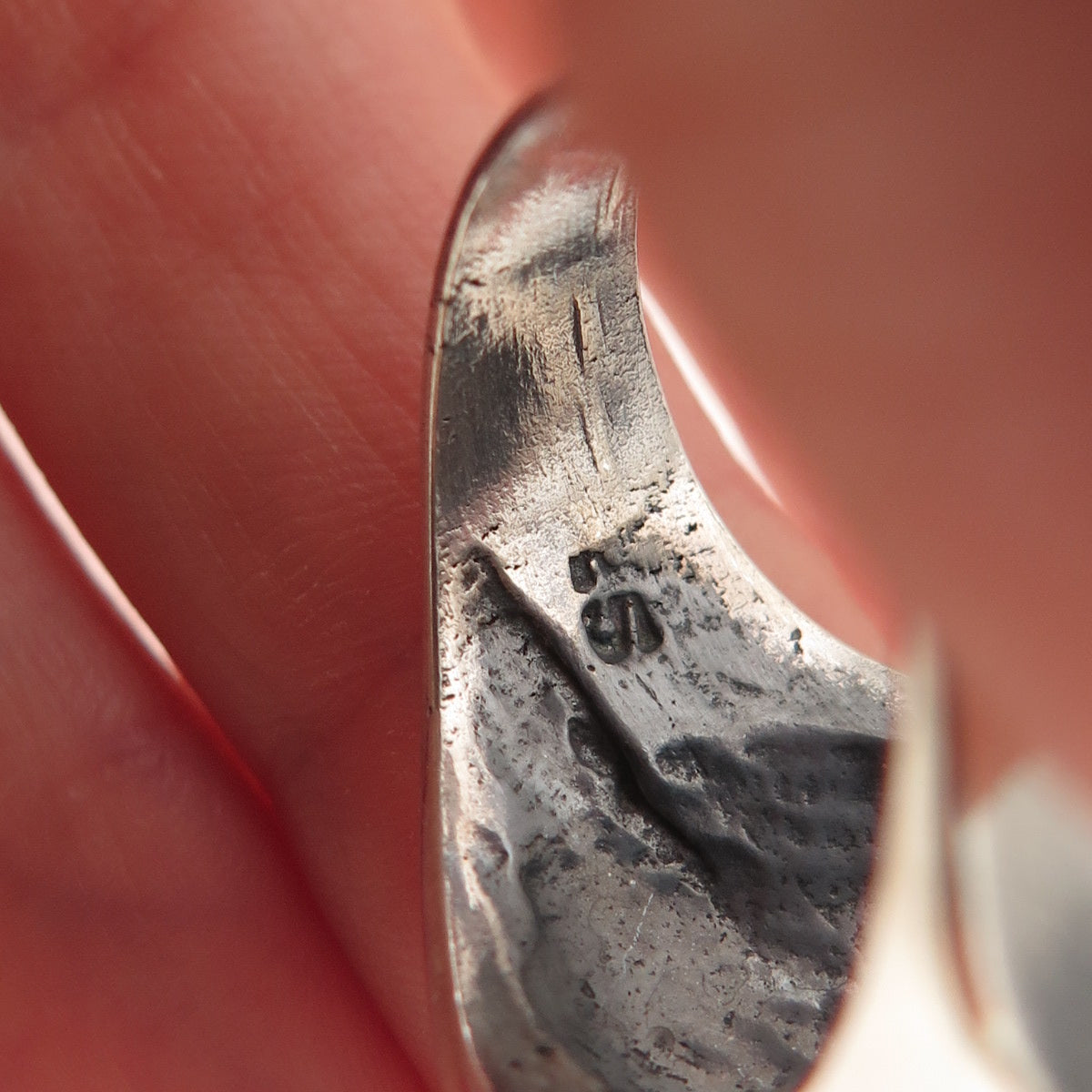 925 Sterling Silver Vintage Mexico Modernist Oxidized Ring Size 8.25