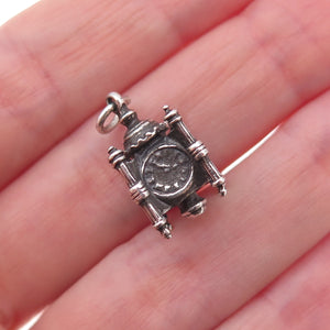 925 Sterling Vintage Marshall Field's Department Store Clock Chicago 3D Pendant