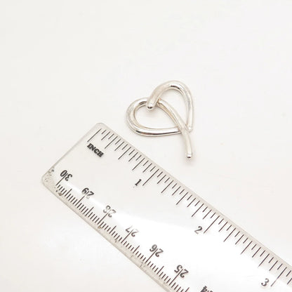 925 Sterling Silver Vintage Open Heart Slide Pendant