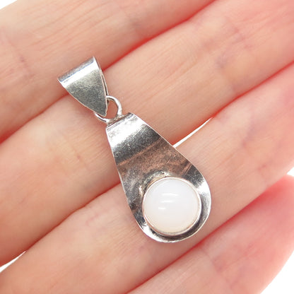 JG JACK GUTSCHNEIDER Sterling Silver Vintage Real Moonstone Modernist Pendant