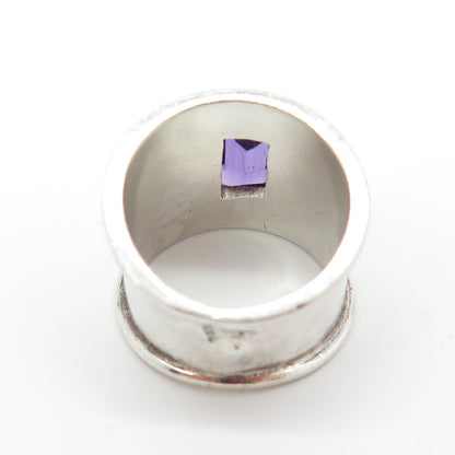 AJR METALS 925 Sterling Silver Vintage Real Amethyst Modernist Arrow Ring Size 6