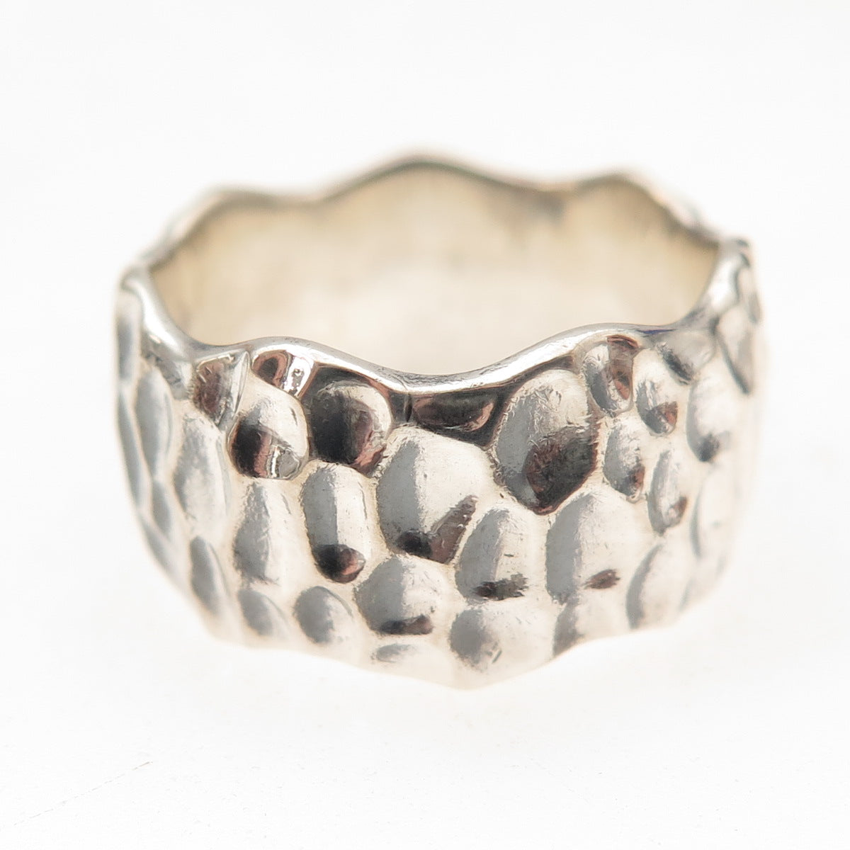 Marie Jennifer 925 Sterling Silver Vintage Modernist Wide Band Ring Size 7.5