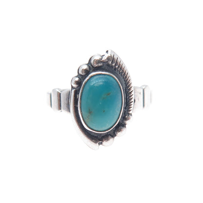 Bell Trading Post Old Pawn 925 Sterling Silver Vintage Turquoise Ring Size 4.25