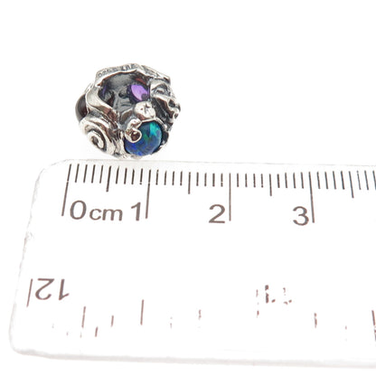 Trollbeads LAA Sterling Silver Real Amethyst Opal Garnet Trolls Slide Bead Charm