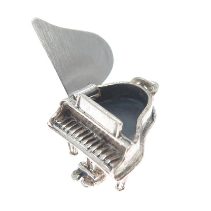 BEAU 925 Sterling Silver Vintage Grand Piano Locket Minimalist 3D Charm Pendant