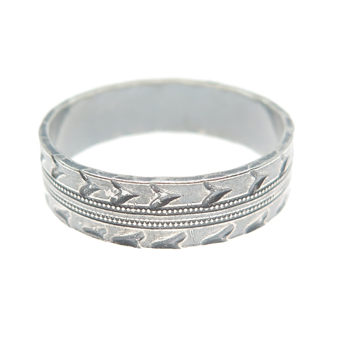 J.D. SCHLANG CO Sterling Silver Antique Art Deco Martin Bird Band Ring Size 9.25