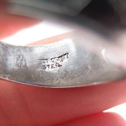 CREST CRAFT Sterling Vintage Lab-Created Sapphire US Coast Guard Ring Size 9.75