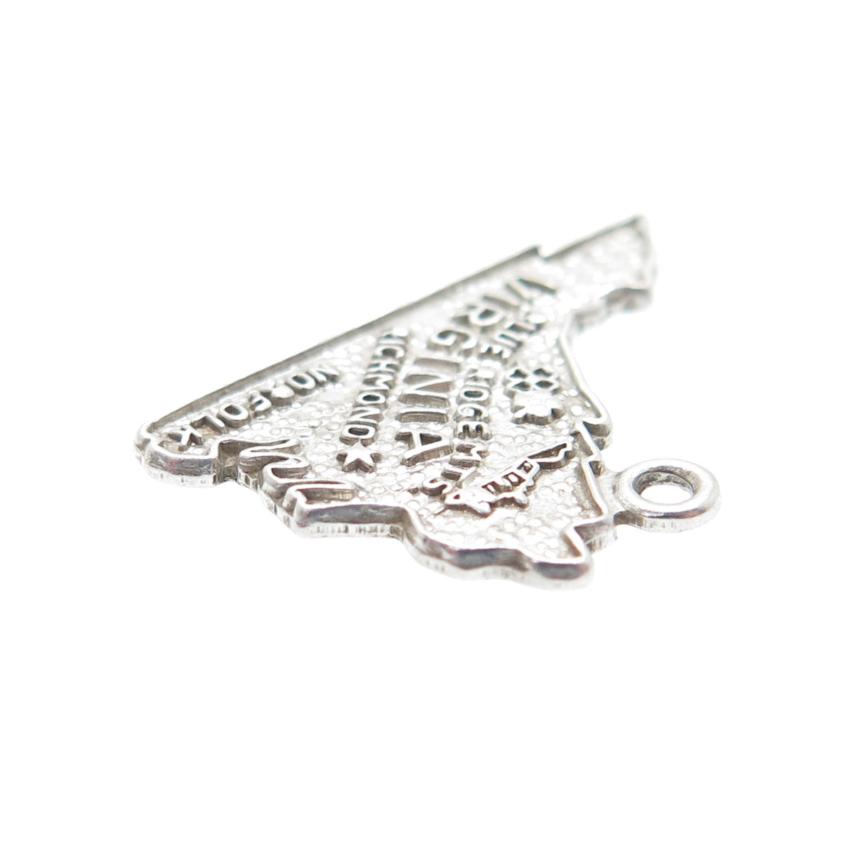 FRENCH & FRANKLIN Sterling Silver Vintage Virginia Oxidized Minimalist Pendant