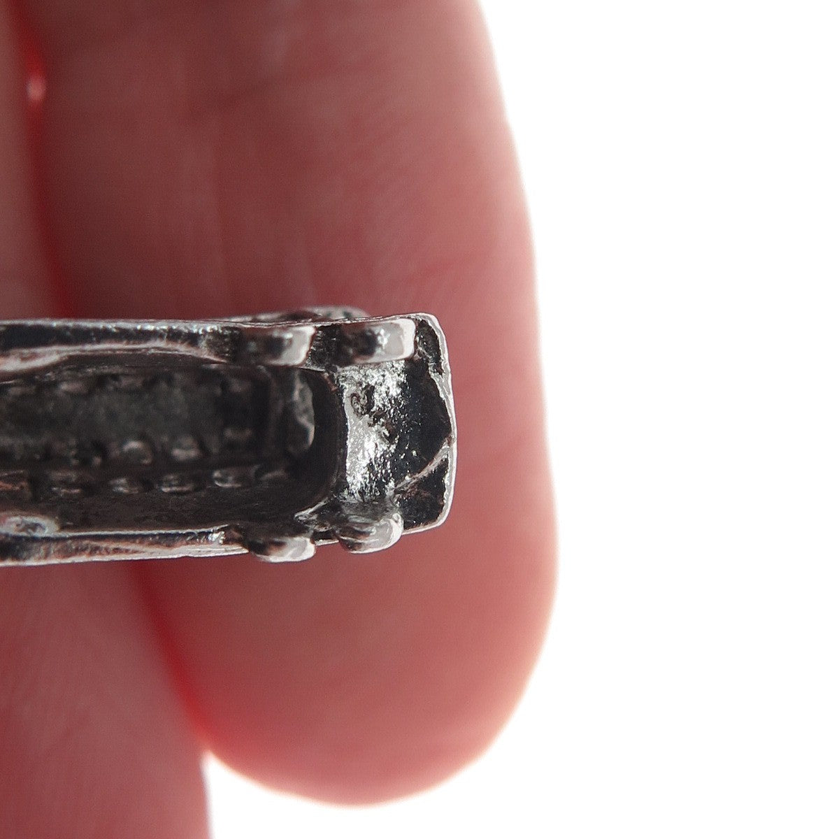 925 Sterling Silver Antique Retro Cable Car Oxidized Minimalist 3D Charm Pendant