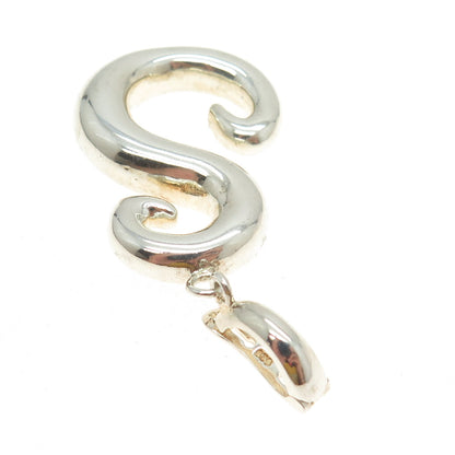 925 Sterling Silver Vintage Letter "S" Initial Pendant