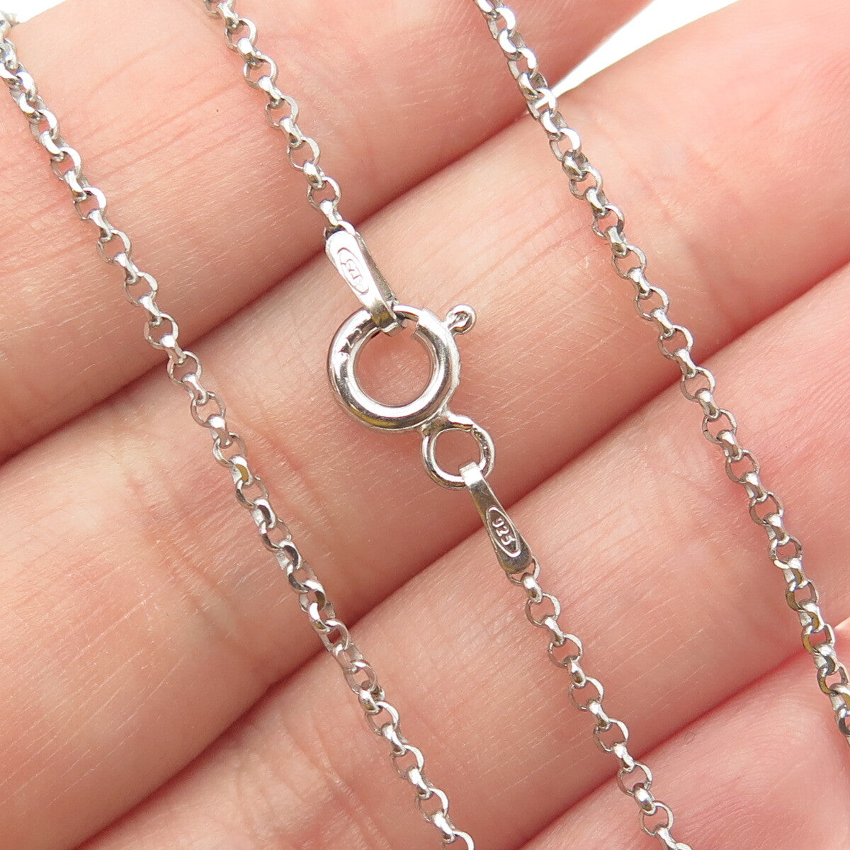 925 Sterling Silver Round-Cut C Z Circle of Life Drop Rolo Chain Necklace 16"