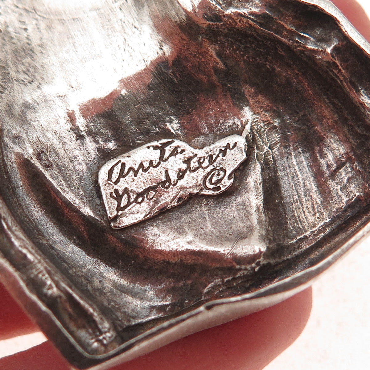 Anita Doodstein 925 Sterling Silver Vintage Female Bust Brooch (missing pin)