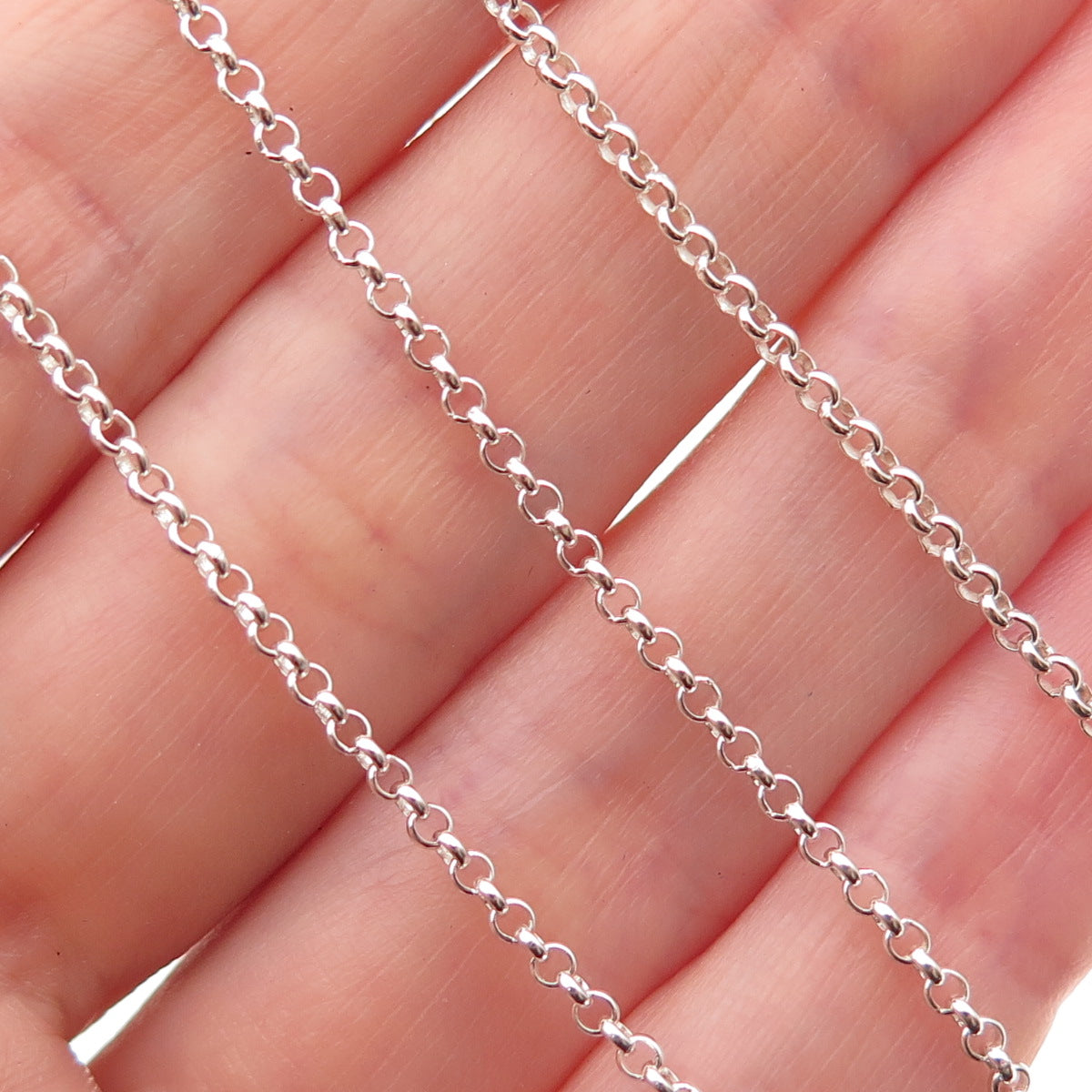 Han 925 Sterling Silver Vintage Rolo Chain Necklace 18"