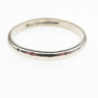 UNCAS 925 Sterling Silver Antique Art Deco Stackable Wedding Band Ring Size 7.75