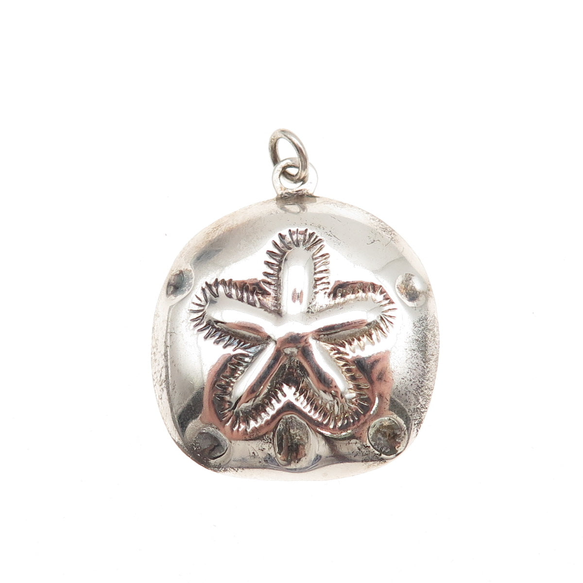 SX Sally C 925 Sterling Silver Vintage Sand Dollar Charm Pendant