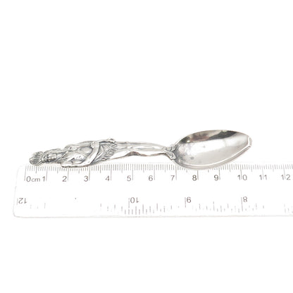Mechanics 925 Sterling Silver Antique Art Deco Indian Chief Coffee Spoon