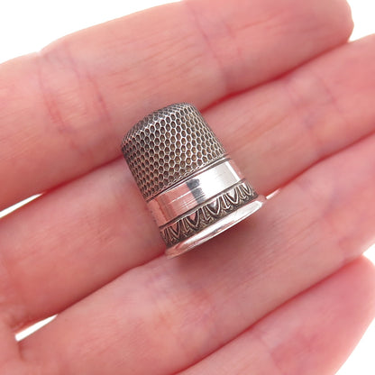Simons Bros 925 Sterling Silver Antique Art Deco Sewing Thimble Size 6