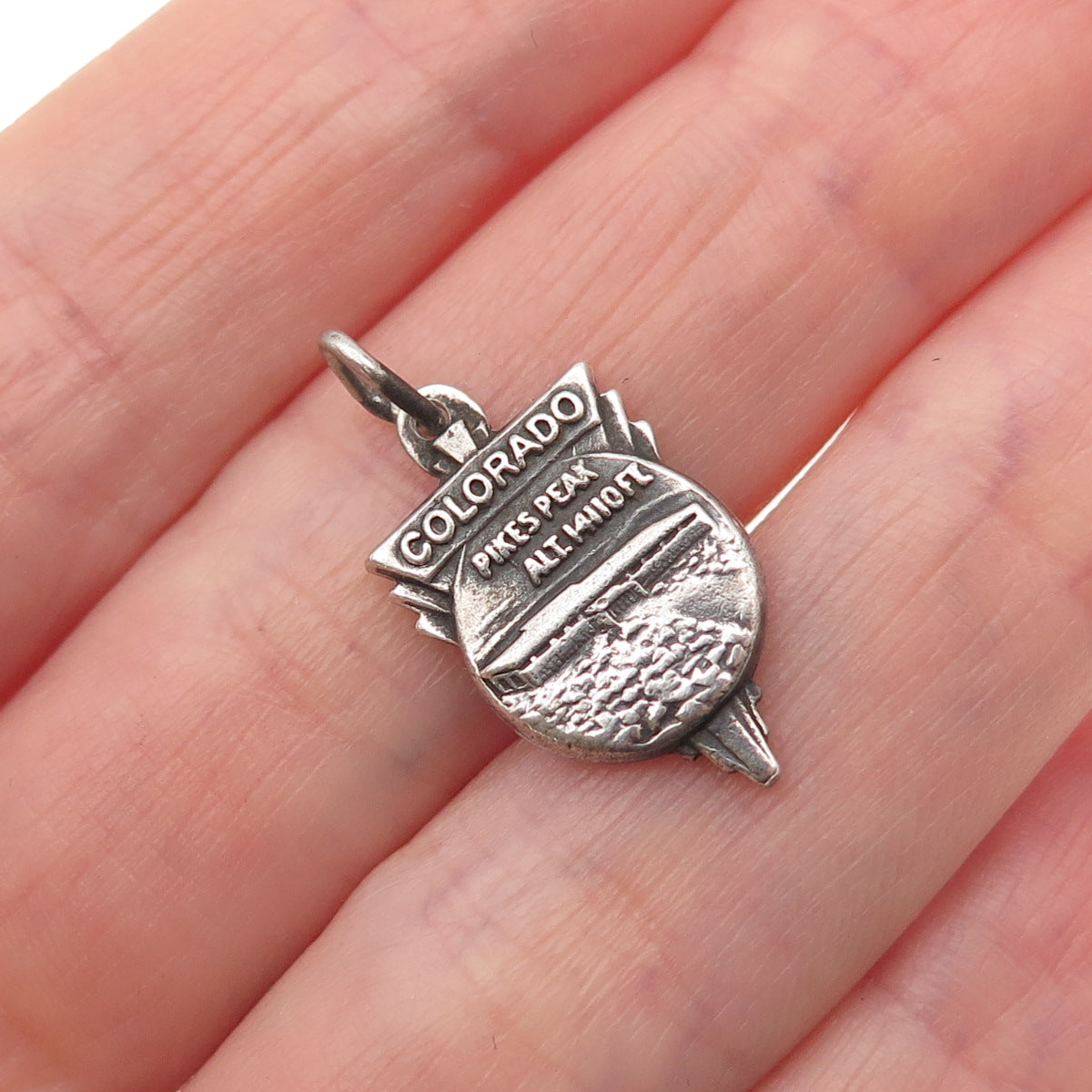 BATES & KLINKE Sterling Silver Antique Art Deco Colorado Pikes Peak Mini Pendant