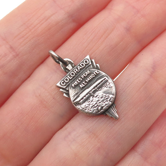 BATES & KLINKE Sterling Silver Antique Art Deco Colorado Pikes Peak Mini Pendant