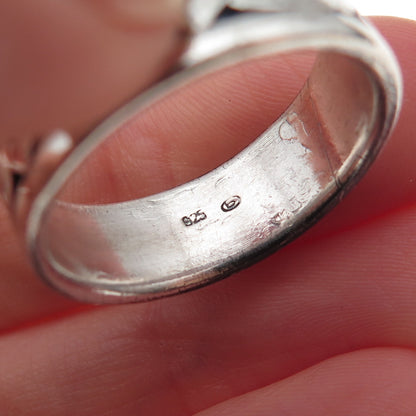 Boma 925 Sterling Silver Vintage Woven Oxidized Band Ring Size 10.25