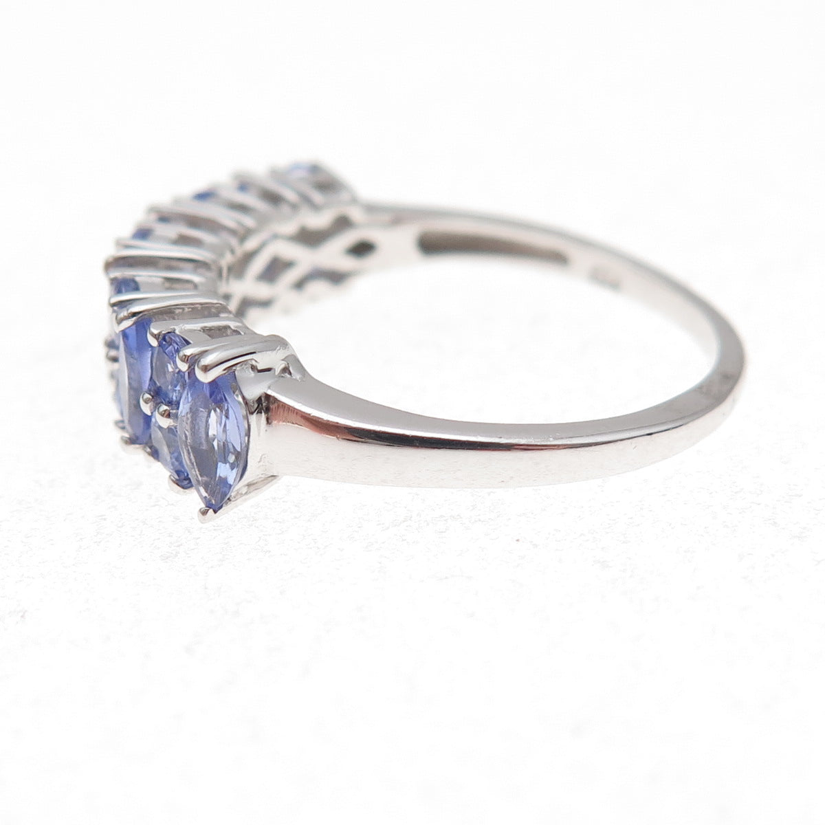 Chuck Clemency 925 Sterling Silver Real Multi-Cut Tanzanite Ring Size 8.25