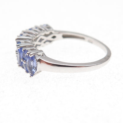 Chuck Clemency 925 Sterling Silver Real Multi-Cut Tanzanite Ring Size 8.25